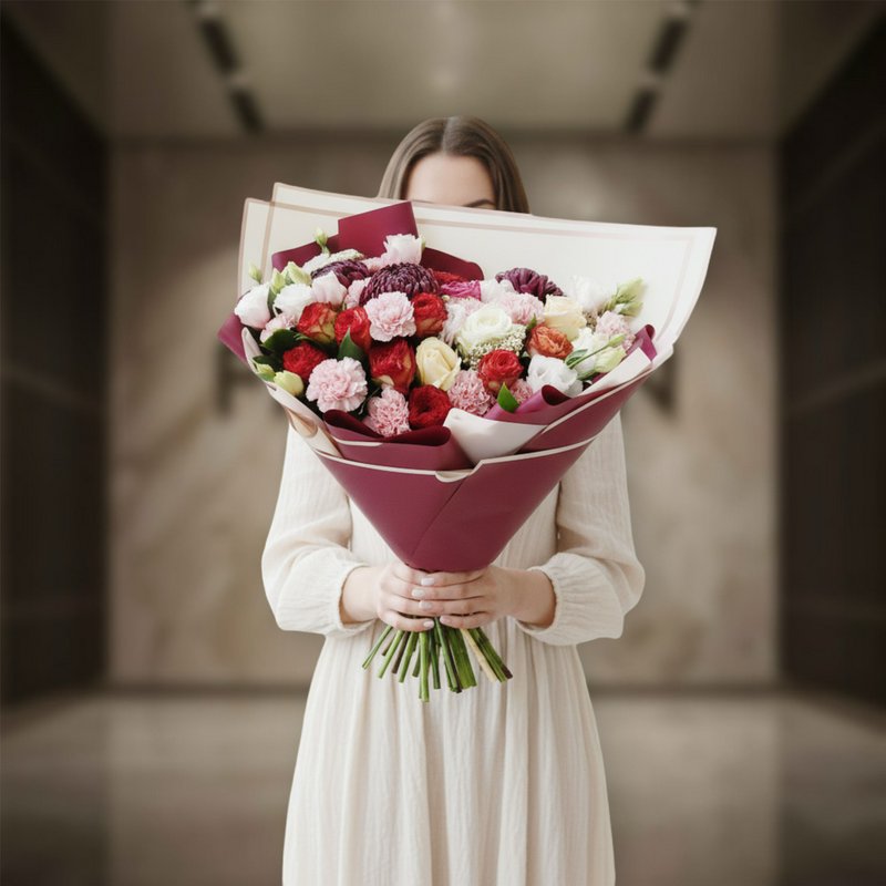 Bouquet with spray roses and carnations