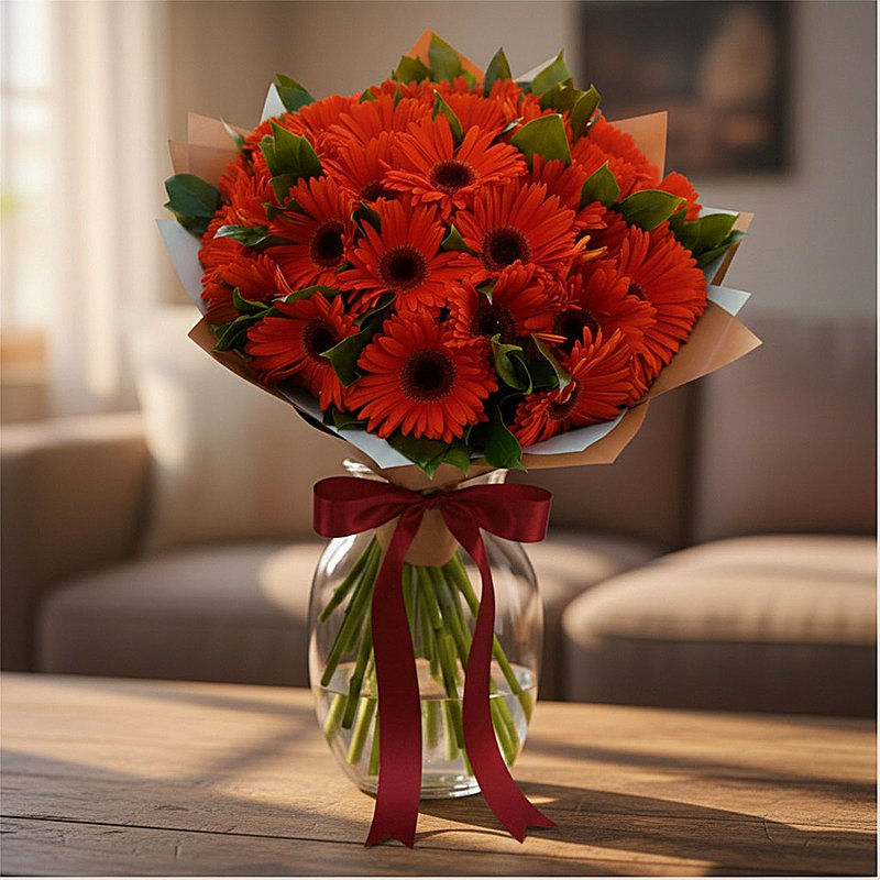 Bouquet of red gerbera daisies